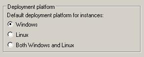 Deployment Platform If you want to change the platform that your ACE package is deployed to, select the Deployment Platform setting. The default setting is Windows.