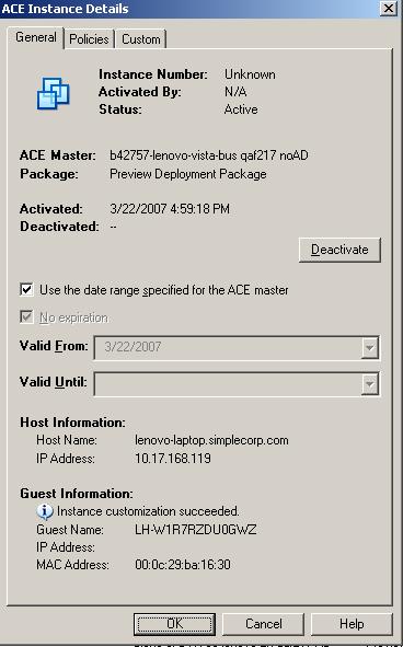 Chapter 12 Instance View Guest Name, IP address, and MAC address Host name and IP address To activate or deactivate the instance or reset the expiration date 1 To activate or deactivate the instance,