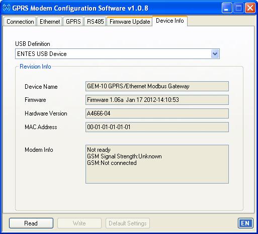 7 Accessing Device Settings via WEB Interface GEM-10 contains an HTTP server which lets the user to change the device settings remotely.