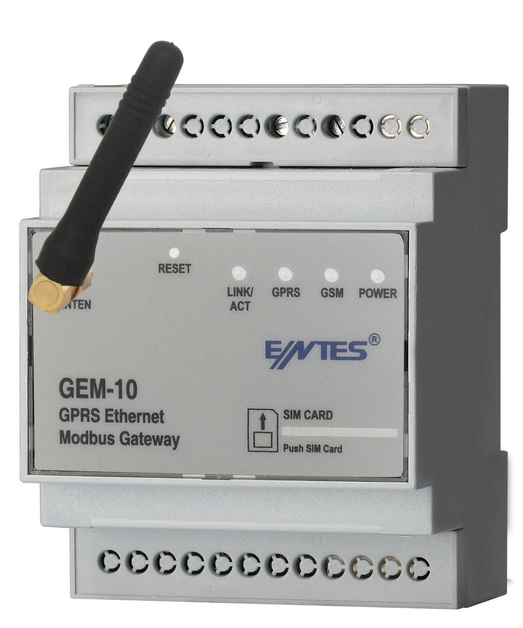 1.Introduction 1.1 General Features ENTES GEM-10 GPRS/Modbus Gateway allows you to connect to your devices which communicate using Modbus protocol via GPRS or Ethernet network.
