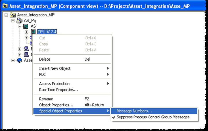 3.2 Necessary default settings in the SIMATIC Manager Default settings and checks are required in SIMATIC Manager for Asset Management both in the Component View and in the Process Device Plant View.