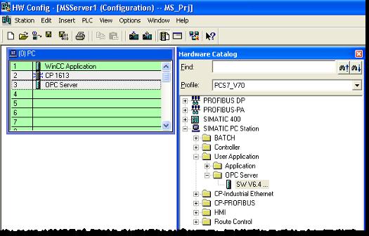 4 Configuration Configuration of the SIMATIC NET OPC Server Proceed as follows: 1. Open HW Config of the PC Server Station using its context menu and select "Open Object". 2.