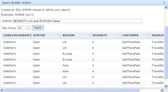 Figure 30. Query Builder: WHERE clause filter values 11. Click Next. The Query Builder: Add Metrics pane displays. Figure 31.