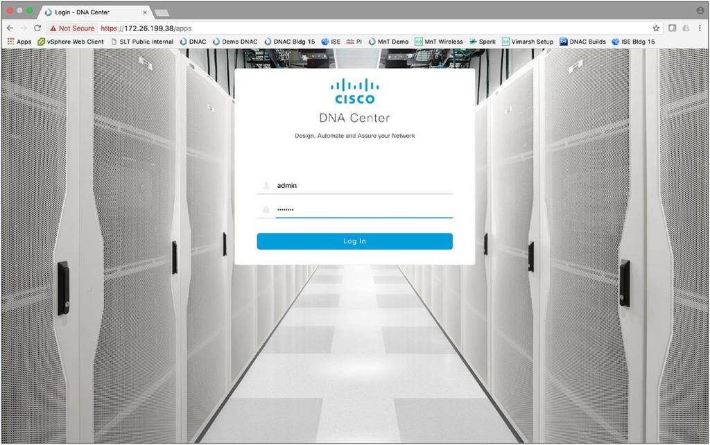 Incremental Approach Step 1. Install and log in to Cisco DNA Center, as shown below. Step 2.