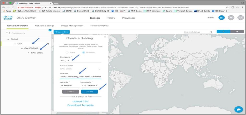 Step 3. Start with the Design tab, organizing network locations into a hierarchy.