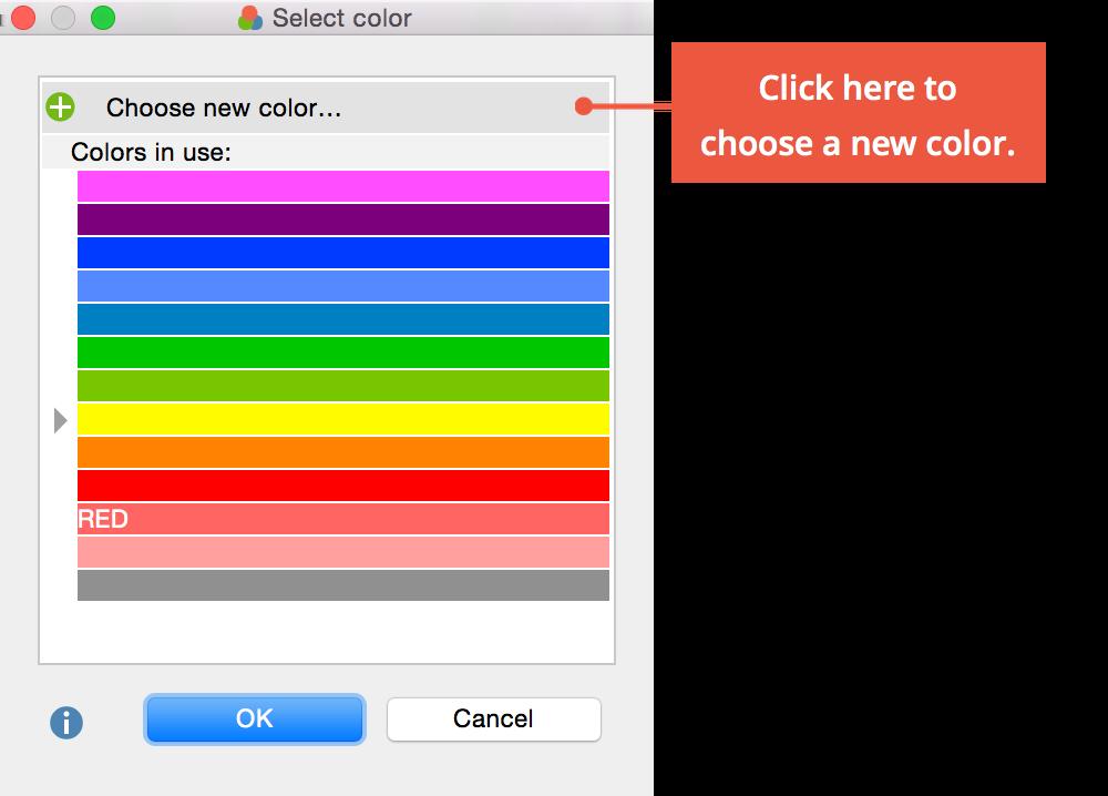 Selecting a color Selecting a color There is an almost endless number of colors that you can