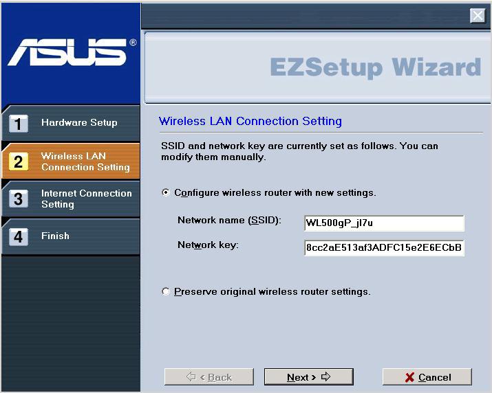 2 Click the EZSetup button in the utility. Note: Use EZSetup Wizard with one wireless client at a time.