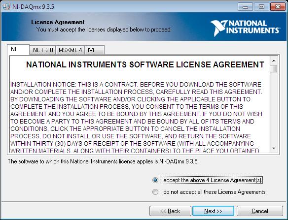relevant information is displayed. 6 License agreement window is displayed.