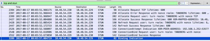 to set a Wireshark filter as tcp and stun: Looking for STUN packets in TCP payload Wireshark may not always decode the TCP communication as STUN.