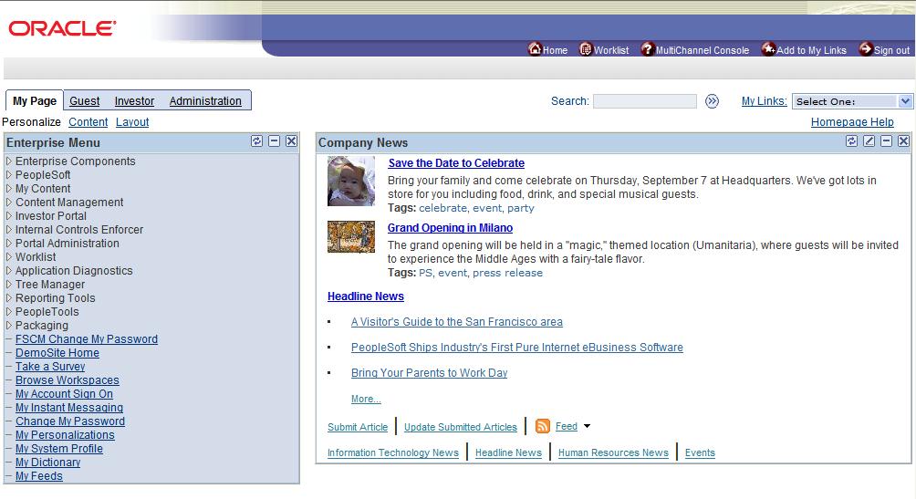 Chapter 4 Reviewing PeopleSoft Enterprise Portal-Delivered Branding Themes Homepage - PeopleTools 8.