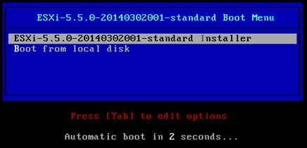 As the server boots from the ESXi