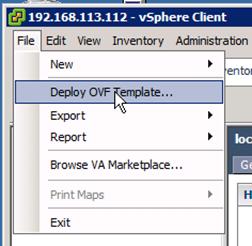 Configuring and Managing the VM Creating VMs Using OVF Template 1. Launch vsphere client and log into VMware host. 2.