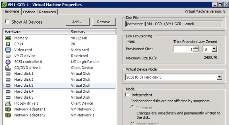 Select VM > Edit Settings and ensure that all required disks have been attached,