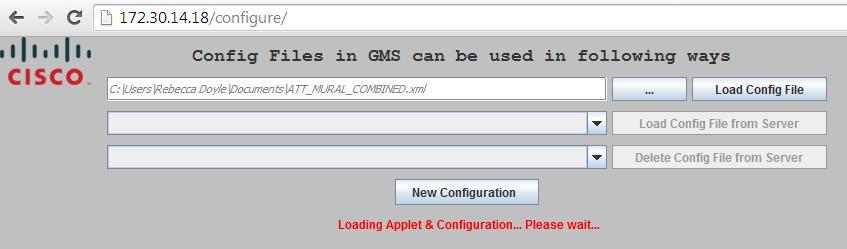 4. When the configuration file is loaded, the GMS UI appears. 5. Configuration information is loaded from the muralrs.