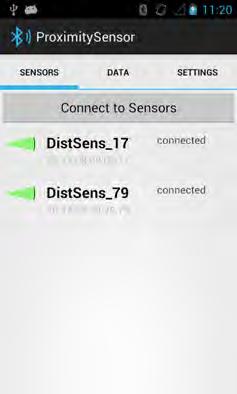 2. Implementation 14 Figure 2.9: Sensors-tab Figure 2.10: Data-tab Settings- Figure 2.11: tab and is considered when the application searches for available sensors.