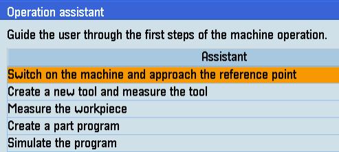 A.12 Operation wizard The operation wizard provides step-by-step guides on basic commissioning and operation procedures. Operating sequence 1. Press this key on the PPU to call the operation wizard.