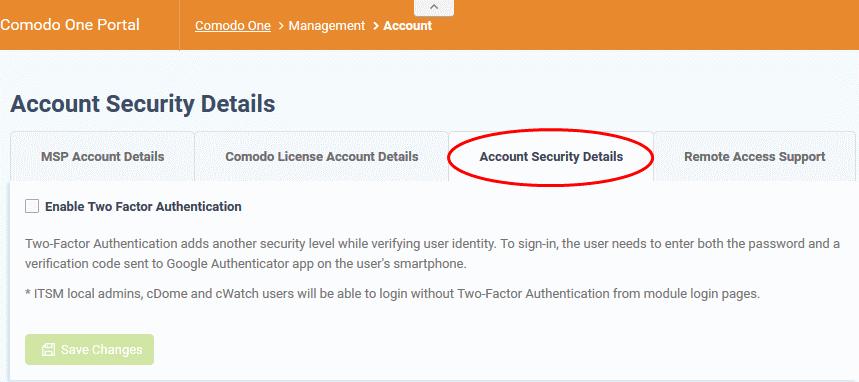 Select 'Enable Two Factor Authentication' Additional option for allowing the staff to disable two factor authentication for their browser will appear: "Do not ask again for this browser option" - If
