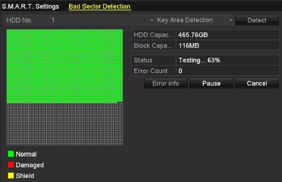 Bad Sector Detection And you can click Error info button to see the detailed
