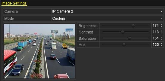 11.3 Configuring Video Parameters 1. Enter the Image Settings interface. Menu > Camera >Image Image Settings Interface 2.