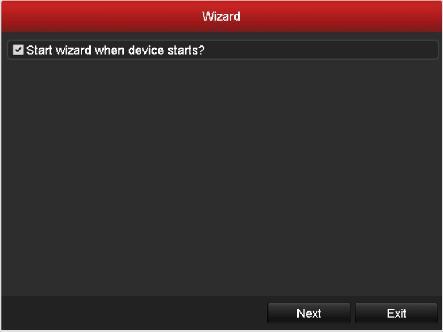 2.2 Using the Wizard for Basic Configuration By default, the Setup Wizard starts once the NVR has loaded, as shown in Figure 2. 3. Start Wizard Interface Operating the Setup Wizard: 1.