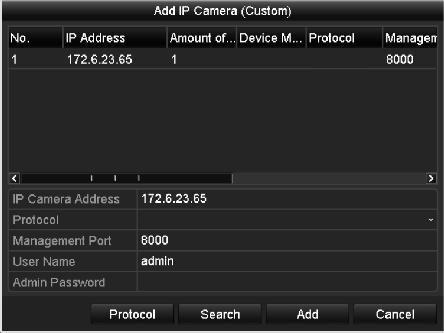 3. The online cameras with same network segment will be displayed in the camera list. Click the button to add the camera.