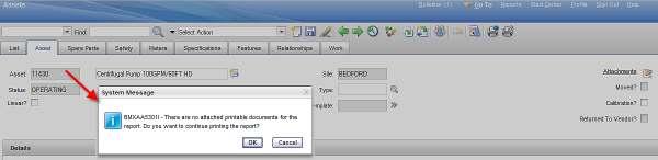 V75x_Report Toolbar Access Then, when you access the Asset application, and selects a record with attachments, you can click on the DPA Icon in the toolbar to print the report and its attachments.