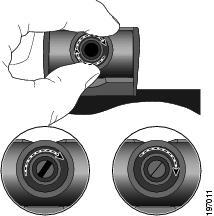 Cisco Unified Video Camera Camera Preferences To close the shutter, rotate the lens clockwise. To open the shutter, rotate the lens counterclockwise.