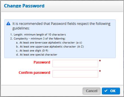and button. fields with the new password. Click b. Use to add, modify, delete, inactivate/activate or revoke a ce