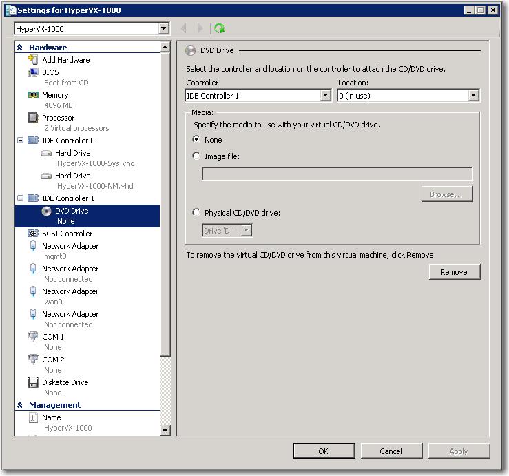 Now, we need to insert the ISO file into the virtual machine s 