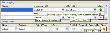 Metadata Field Lengths The graphic below illustrates that the repository s Subject field is significantly larger than URM s ddoctitle field.