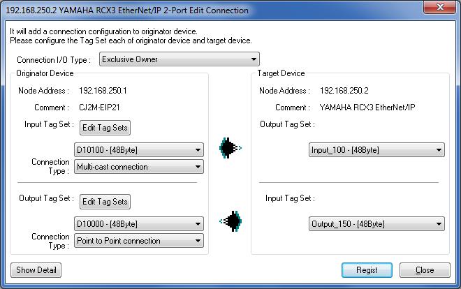 3 The Edit Connection Dialog Box is displayed. Select Exclusive Owner from the Connection I/O Type pull-down list.