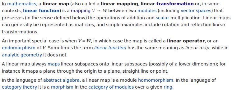 Linear Map http://en.wikipedia.