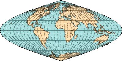 3D Visualization Principles The Sinusoidal Projection exploits the fact that all meridians are great circles 3 with radius R.