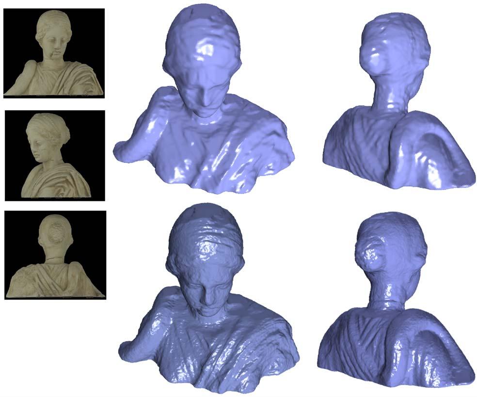 Figure 6. [Top] statue3 dataset: Three of the input images.