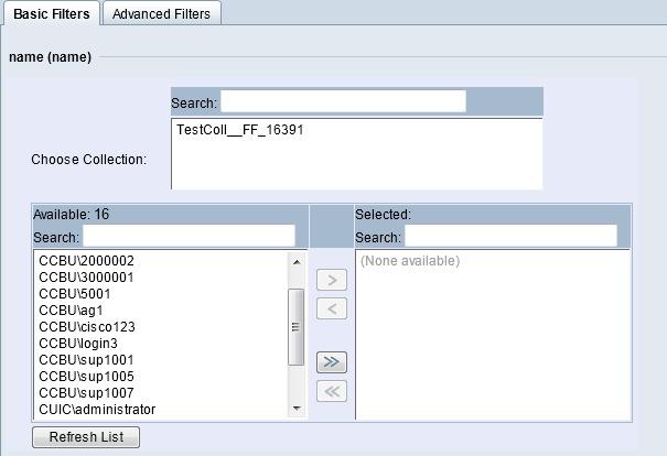 Filter Data in Reports Configure a Value List or Collection Filter Configure a Value List or Collection Filter Use the Basic Filters tab to configure the date range filter value lists or collections.