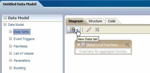 Overview of Creating Data Sets Figure 2 1 Creating a Data Set 3. Select the data set type from the list to launch the appropriate dialog, as shown in Figure 2 2.