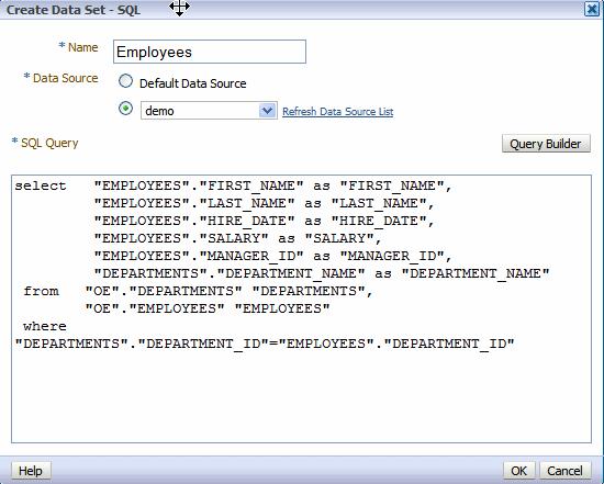 Using the Query Builder Figure 2 7 Query Displayed in SQL Query Box 2.4.