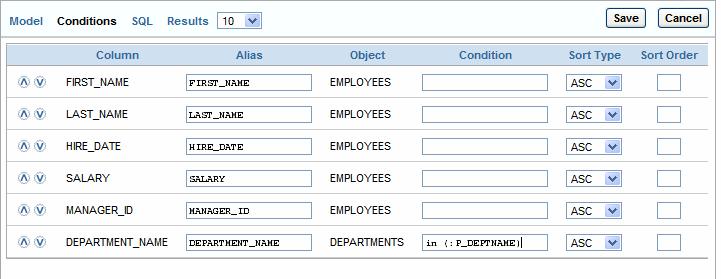 For example, in the employee listing, you want users to be able to choose a specific department.