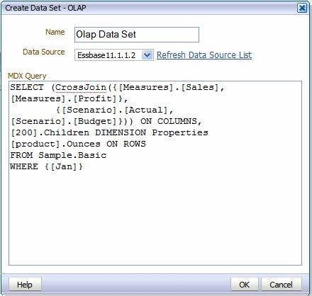 Creating a Data Set Using an MDX Query Against an OLAP Data Source 2.4.