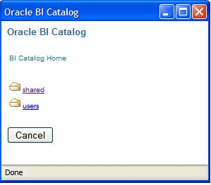 Creating a Data Set Using an Oracle BI Analysis 4. In the Upload dialog, browse for and upload the latest version of the file.
