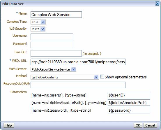 Creating a Data Set Using a Stored XML File 3. Return to the Web service data set and add the parameter.