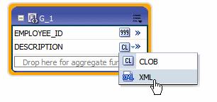 Figure 2 26 Changing the Data Type to XML 2.12.