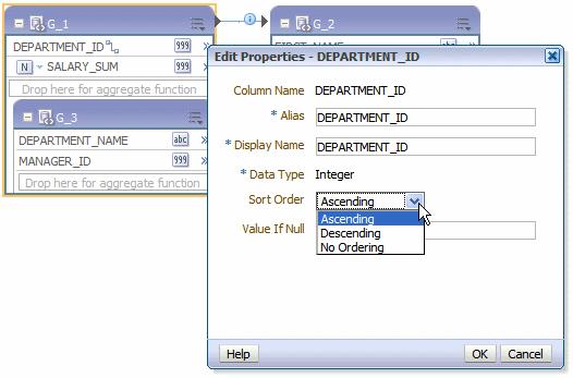 Performing Group-Level Functions Figure 3 27 Properties Dialog Showing Sort Order List 3.14 Performing Group-Level Functions This section describes how to perform group-functions.