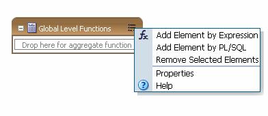 You can add the following types of elements as top-level data: Elements based on aggregate functions Elements based on expressions Elements based on PL/SQL statements (for Oracle Database data