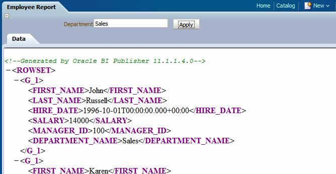 Adding a New Parameter Figure 4 3 Text Type Parameter as Displayed in the Report 4.2.2 Defining a Menu Parameter A Menu type parameter presents a list of values to the user.