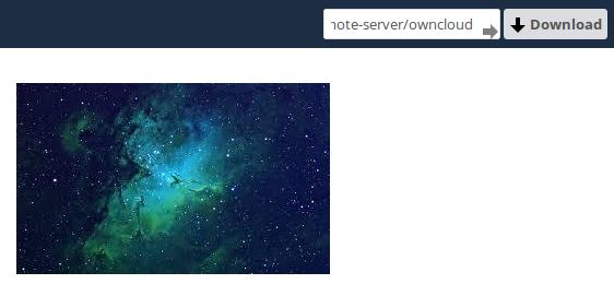 On the next screen your recipient needs to enter the URL to their owncloud server, and then press the return key.