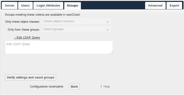 Connection Settings Configuration Active: Enables or Disables the current configuration. By default, it is turned off. When owncloud makes a successful test connection it is automatically turned on.