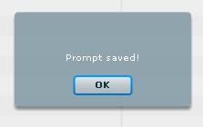 Once the file has been uploaded you will see a prompt message confirming the file has been saved. Click on OK to return to the main Announcements screen.