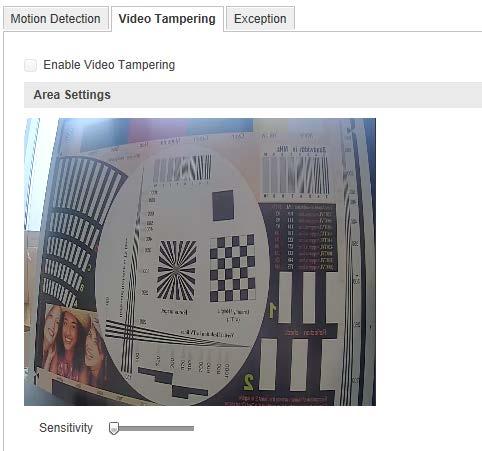 Figure 41: Video Tampering Alarm 2. Check Enable Video Tampering checkbox to enable the video tampering detection. 3. Click to edit the arming schedule for video tampering.