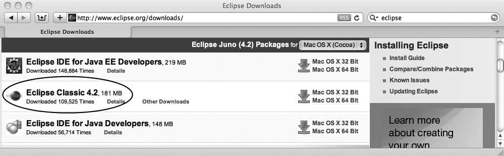 which is fine. Figure 1-41. Validating Android NDK Downloading and Installing the Eclipse on Mac Eclipse is a highly extensible, multi-language integrated development environment.